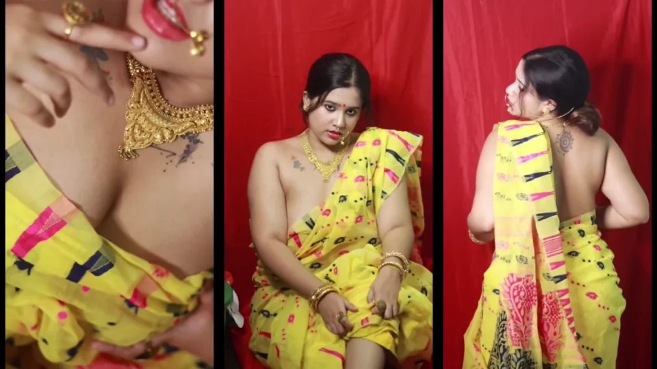 Bengali Model Boudi Saree Striping Hot Boobs