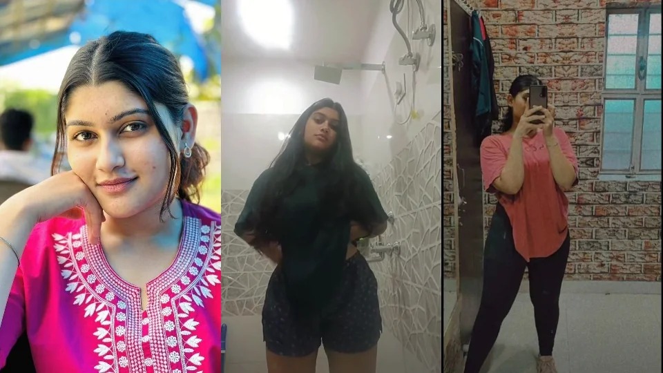 Sexy Figure Indian Babe Showing Pressing Boobs Many Clips