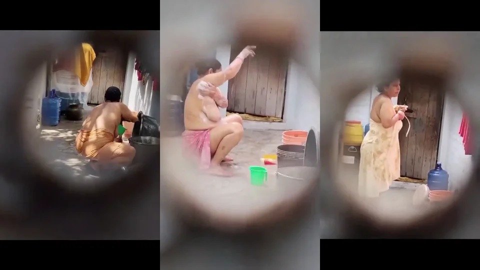 Aunty Bath Hidden Recird Her Own Son