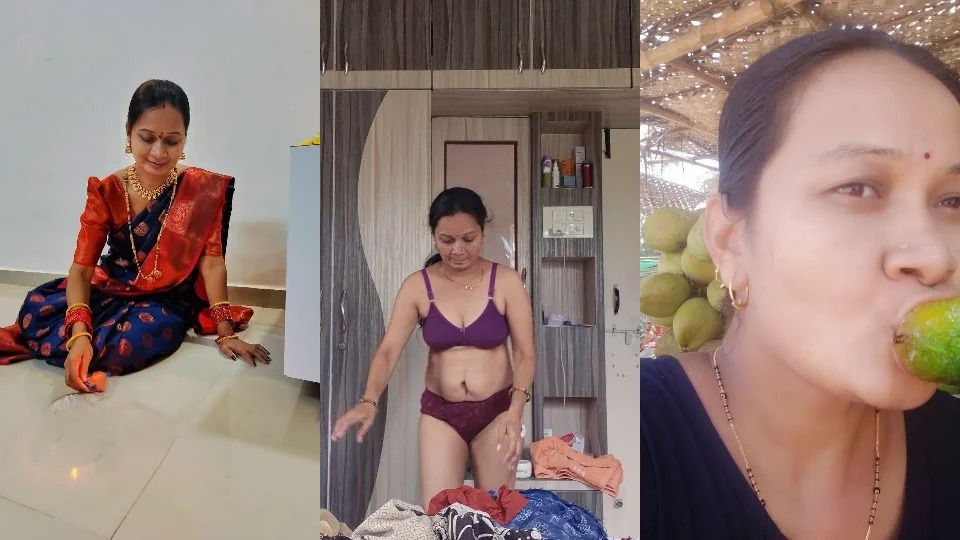 Beautiful Marathi Milf Wife Netha Changing Dress Secretly Captured By Hidden