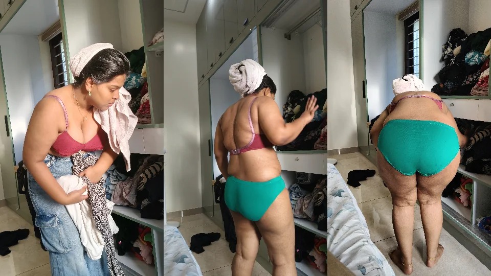 South Indian Big Boobs Sister Dress Wearing