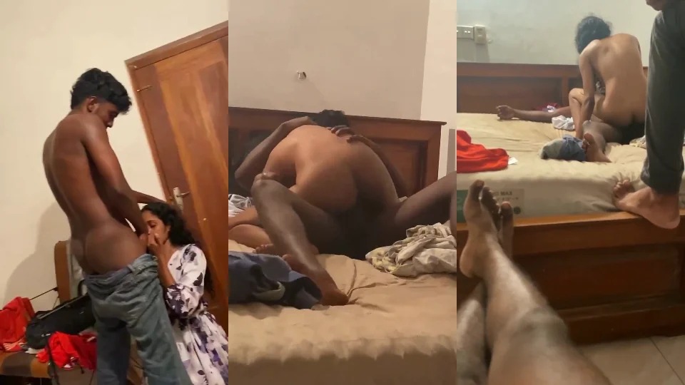 Sri Lankan Mallu Girl Threesome Fucked With Friends, Giving A Deepthroat Blowjob, Riding, Fucking In Missionary & Cum On Body